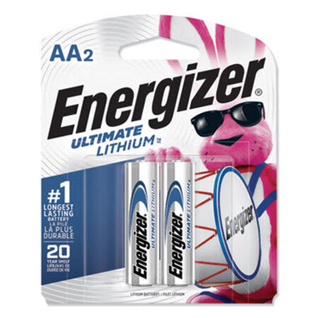 Energizer® Ultimate Lithium AA Batteries, 1.5V, 2/Pack