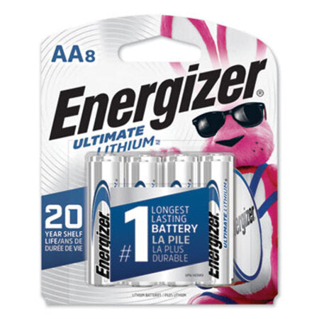 Energizer® Ultimate Lithium AA Batteries, 1.5V, 8/Pack