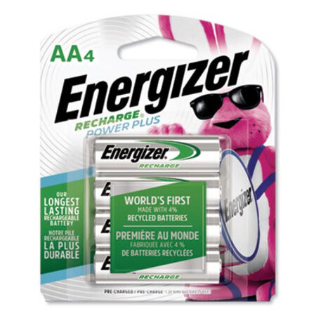 Energizer® NiMH Rechargeable AA Batteries, 1.2V, 4/Pack