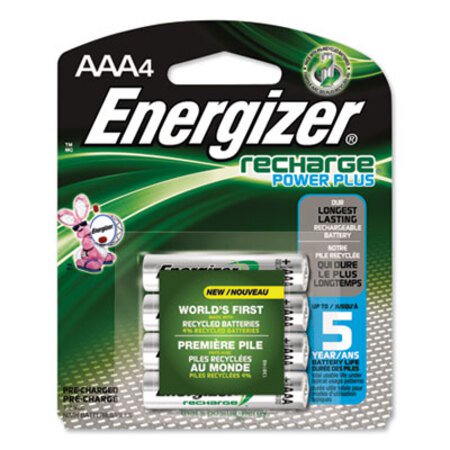 Energizer® NiMH Rechargeable AAA Batteries, 1.2V, 4/Pack