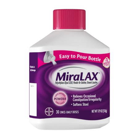 Bayer Laxative MiraLAX® Powder 17.9 oz. 17 Gram Strength Polyethylene Glycol 3350