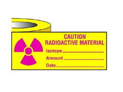 Shamrock Scientific Pre-Printed Label Warning Label Yellow Tape Warning Radioactive Red Biohazard 1 X 500 Inch - M-631947-3915 - Roll of 1
