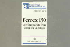 Breckenridge Pharmaceutical Mineral Supplement Ferrex® Polysaccharide / Iron 150 mg Strength Capsule 100 per Bottle