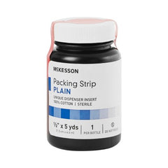 Wound Packing Strip McKesson Plain Cotton Non-impregnated Medium 1/2 Inch X 5 Yard 1 Count Sterile