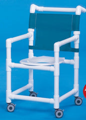 IPU Shower Chair Original Fixed Arm PVC Frame Mesh Back 17-1/4 Inch Seat Width
