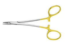 Miltex Needle Holder 5 Inch Length Serrated Jaw One Angled, Offset Ring, Ring Handle - M-633060-3355 - Each