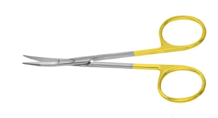 Miltex Blepharoplasty Scissors Padgett® Kaye 4-1/2 Inch Length Surgical Grade Stainless Steel / Tungsten Carbide NonSterile Finger Ring Handle Curved Blade Sharp Tip / Sharp Tip - M-633339-4883 - Each