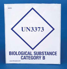 Fisher Scientific Pre-Printed Label Therapak™ Laboratory Use Blue / White Paper UN3373 Biological Substance Category B Blue Shipping Lab/Specimen 3-1/2 X 5 Inch - M-633649-4209 - Pack of 1