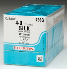 Suture with Needle Perma-Hand Nonabsorbable Coated Black Suture Braided Silk Size 2 30 Inch Suture 1-Needle 26 mm Length 1/2 Circle Taper Point Needle