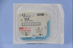Suture with Needle Perma-Hand Nonabsorbable Coated Black Suture Braided Silk Size 4 - 0 30 Inch Suture 1-Needle 26 mm Length 1/2 Circle Taper Point Needle