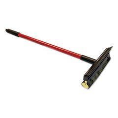 Boardwalk® General-Duty Squeegee, 8" Sponge/Rubber Blade, Black/Red, 21" Metal Handle