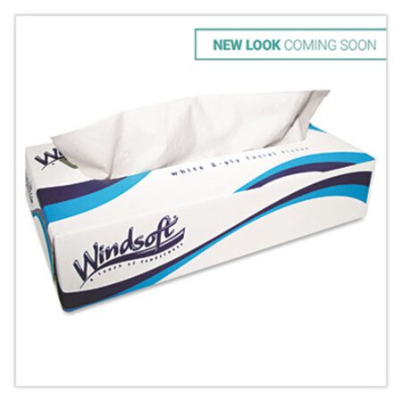 Windsoft® Facial Tissue, 2 Ply, White, Pop-Up Box, 100 Sheets/Box, 6 Boxes/Pack