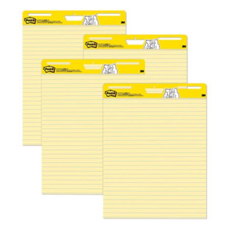 Post-it® Easel Pads Super Sticky Self-Stick Easel Pads, 25 x 30, Yellow, 30 Sheets, 4/Carton