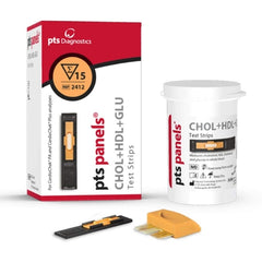 PTS Diagnostics Reagent Test Strip PTS Panels® HDL, Glucose, TC/HDL Ratio For Cardiochek PA 15 Strips