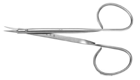 Suture Scissors Padgett® Haynes 4-3/8 Inch Length Surgical Grade Stainless Steel NonSterile Ribbon Style Finger Ring Handle Curved Blade