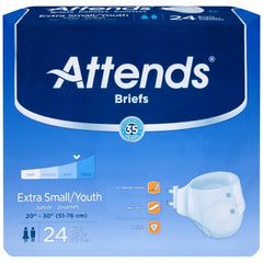 Attends Healthcare Products Unisex Youth Incontinence Brief Attends® X-Small Disposable Heavy Absorbency - M-634512-3464 - Bag of 24