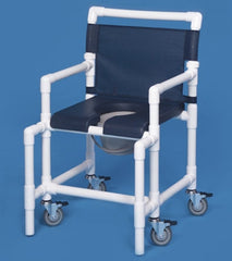 IPU Commode / Shower Chair ipu® Fixed Arm PVC Frame Mesh Back 24 Inch Seat Width