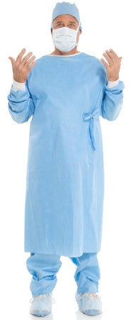 O&M Halyard Inc Non-Reinforced Surgical Gown Evolution 4 X-Large Blue NonSterile Disposable