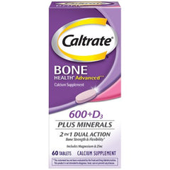 Glaxo Smith Kline Joint Health Supplement Caltrate® 600 + D Calcium / Vitamin D 600 mg - 800 IU Strength Tablet 60 per Bottle