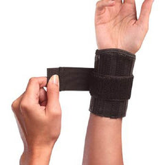 Patterson Medical Supply Wrist Support Mueller® Wraparound Fabric / Steel Left or Right Hand Black One Size Fits Most