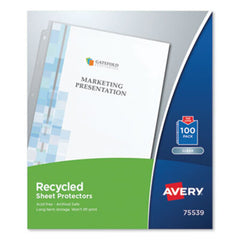 Avery® Top-Load Recycled Polypropylene Sheet Protector, Clear, 100/Box