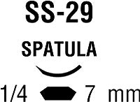 Suture with Needle Polysorb Absorbable Coated Violet Suture Braided Polyester Size 6 - 0 12 Inch Suture Double-Armed 7 mm Length 1/4 Circle Spatula Needle