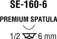 Suture with Needle Monosof~Dermalon Nonabsorbable Uncoated Black Suture Monofilament Nylon Size 9 - 0 12 Inch Suture Double-Armed 6 mm Length 1/2 Circle Spatula Needle