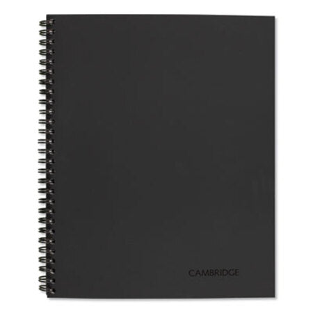 Cambridge® Wirebound Guided Business Notebook, Meeting Notes, Dark Gray, 11 x 8.25, 80 Sheets