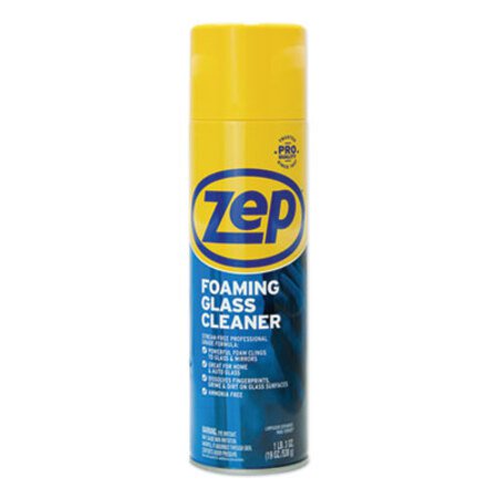 Zep Commercial® Foaming Glass Cleaner, Mint Scent, 19 oz Aerosol Spray