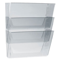 Storex Wall File, Letter, 13 x 14, Three Pocket, Clear