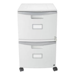 Storex Two-Drawer Mobile Filing Cabinet, 14.75w x 18.25d x 26h, Gray