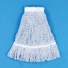 Lagasse Wet String Finish Mop Head Boardwalk® Looped-end Medium Blue / White Rayon / Polyester Reusable - M-637041-1163 - Case of 12