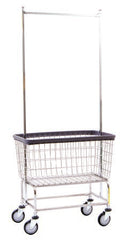 R & B Wire Products Laundry Cart with Double Pole Rack 100 lbs. Weight Capacity Steel Tubing 5 Inch Clean Wheel System™ Casters - M-637434-4098 - Each
