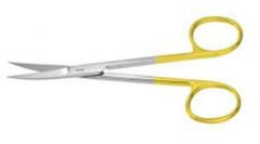 Miltex Iris Scissors Padgett® SuperCut 4-1/2 Inch Length OR Grade German Stainless Steel / Tungsten Carbide NonSterile Curved Blade Sharp Tip / Sharp Tip - M-637541-2357 - Each