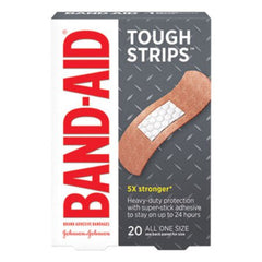 Band-Aid® Flexible Fabric Adhesive Tough Strip Bandages, 1" x 3.25", 20/Box