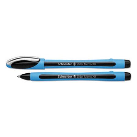 Schneider® Slider Memo XB Stick Ballpoint Pen, 1.4 mm, Black Ink, Blue/Black Barrel, 10/Box