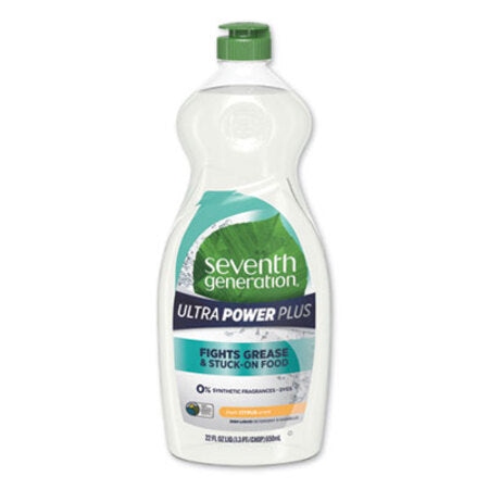 Seventh Generation® Natural Dishwashing Liquid, Ultra Power Plus, Fresh Citrus, 22 oz Bottle