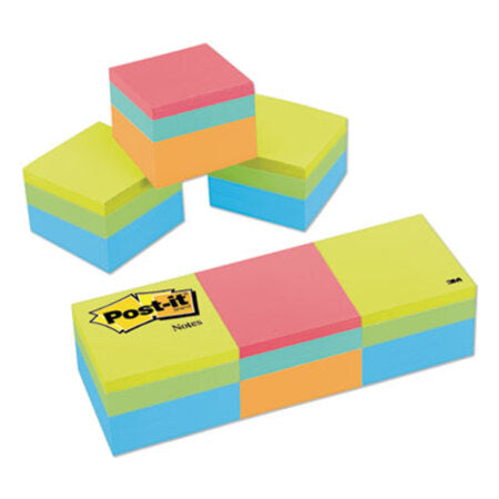 Post-it® Notes Mini Cubes, 1 7/8 x 1 7/8, Orange Wav/Green Wave, 400-Sheet, 3/Pack