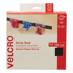Velcro® Brand Sticky-Back Fasteners, Removable Adhesive, 0.75" x 30 ft, Black