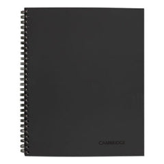 Cambridge® Wirebound Business Notebook, Wide/Legal Rule, Black Cover, 11 x 8.5, 80 Sheets