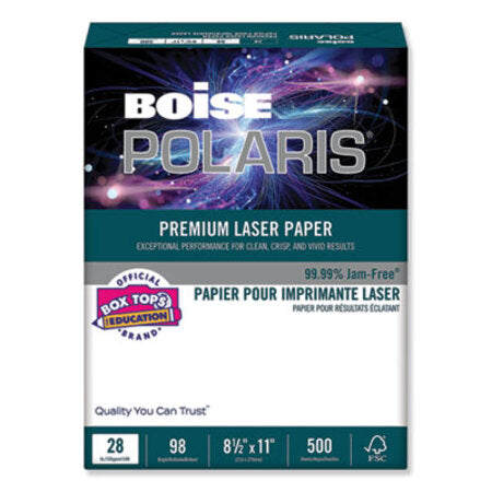 Boise® POLARIS Premium Laser Paper, 98 Bright, 28lb, 8.5 x 11, White, 500/Ream