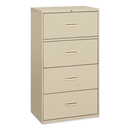 HON® 400 Series Four-Drawer Lateral File, 36w x 18d x 52.5h, Putty