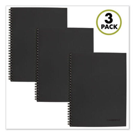 Cambridge® Wirebound Action Planner Notebook Plus Pack, Black, 9.5 x 7.25, 80 Sheets, 3/Pack