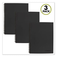 Cambridge® Wirebound Action Planner Notebook Plus Pack, Black, 9.5 x 7.25, 80 Sheets, 3/Pack