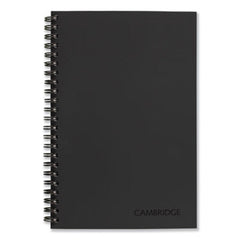 Cambridge® Wirebound Business Notebook, Wide/Legal Rule, Black Cover, 8 x 5, 80 Sheets