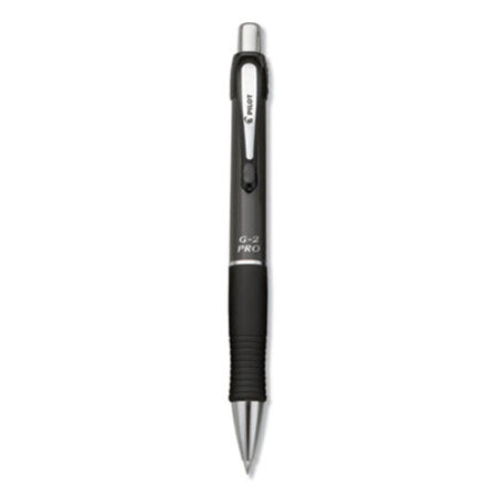 Pilot® G2 Pro Retractable Gel Pen, Fine 0.7mm, Black Ink, Gray Barrel