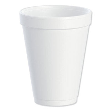 Dart® Foam Drink Cups, 12oz, White, 25/Bag, 40 Bags/Carton