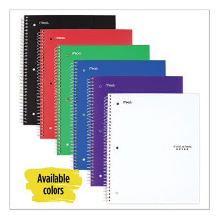 Five Star® Wirebound Notebook, 3 Subjects, College Rule, Assorted Color Covers, 11 x 8.5, 150 Sheets