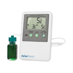 PANTek Technologies LLC Digital Refrigerator / Freezer Thermometer with Alarm Fisherbrand™ Traceable® Fahrenheit / Celsius -58° to +158°F (-50° to +70°C) Bottle Probe Door / Wall Mount Battery Operated