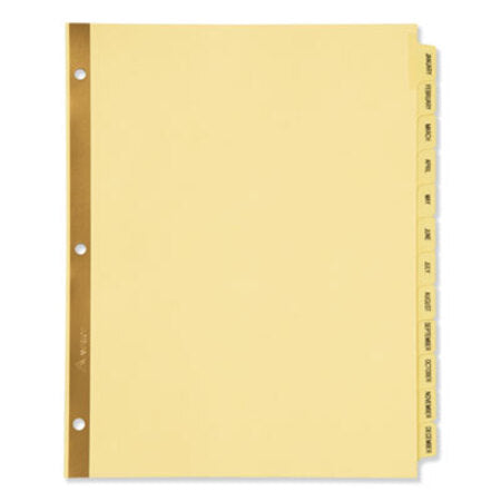 Avery® Preprinted Laminated Tab Dividers w/Gold Reinforced Binding Edge, 12-Tab, Letter